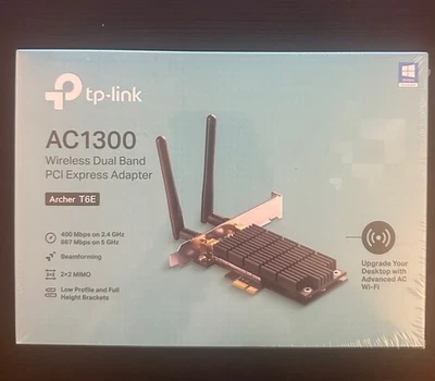 TP-Link Archer T6E AC1300 Wireless Dual-Band PCI Express Adapter - New Sealed - Image 1 of 2