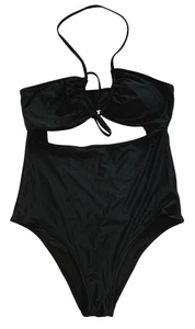 Aerie Black Bandeau One-Piece Swimsuit M/L RY10392 - Picture 1 of 7