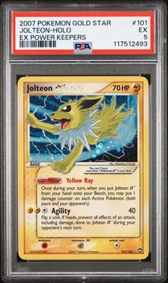 2007 POKEMON EX POWER KEEPERS GOLD STAR # 101/108 JOLTEON HOLO 💎PSA 5💎 - Image 1 of 2
