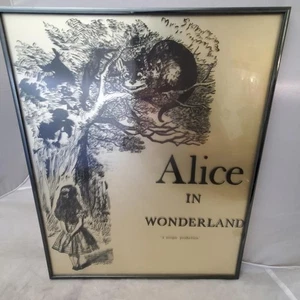 Alice's Adventures in Wonderland Illustrated Large Framed Picture - Picture 1 of 4