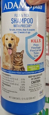Adams Plus Flea & Tick Shampoo with Precor for Cats, Kittens, Dogs & Puppies Ove - Image 1 of 4