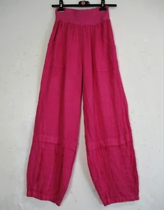 Lagenlook Ladies 100% Lino Pantalones Italianos Tallas: S (8/10) M(12/14) L(18/20) - Imagen 1 de 22