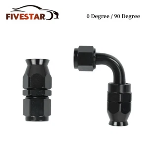 6/8/10AN Swivel PTFE Hose End Fitting Straight 90 Degree For PTFE Oil Fuel Line - Picture 1 of 13