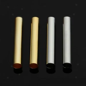 Röhrchen Tube gold/silber 100pcs Metallperlen  new - Bild 1 von 10