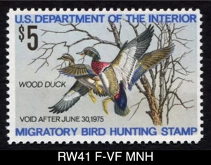 RW41 F-VF MNH 1974 Wood Ducks US Federal Duck Stamp Migratory Waterfowl Mint - Bild 1 von 3