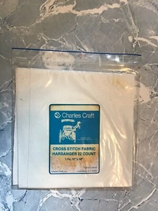 New Vintage Charles Craft Hardanger Cross Stitch Fabric 22 Count 12x18 White - Picture 1 of 2