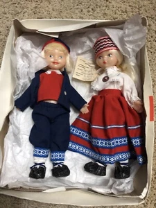 Juego de muñecas populares estonias URSS Rusia 1989 ARVID y AET en caja original - Imagen 1 de 10