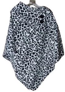 LeModa Snow Leopard Shaw Wrap Warm Super Soft Classy Dress Up Or Down One Size - Picture 1 of 4