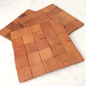 3 Rivestimenti Quadrati in Legno 6” realizzati con Piastrelle Quadrate in Legno da 1,25” - Foto 1 di 4