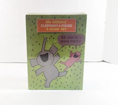 Book Set Mo Willems' Elephant & Piggie 4 Books Hardcover Box Sleeve Illustrated Foto 1 de 4