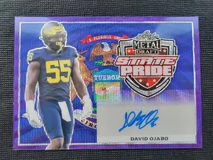 Scheda calcio David Ojabo 2022 Leaf Metal Draft State Pride Auto 4/20 SP-DO1 - Foto 1 di 10
