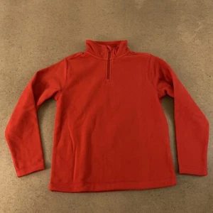 Lands End Little Kids Size 7 Red Lightweight Fleece Quarter Zip Pullover NWT - Picture 1 of 3