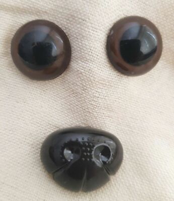 Trucraft - Brown Safety Eyes And Nose For Teddy Bears & Soft Toys Sizes S, M & L • 3.49£