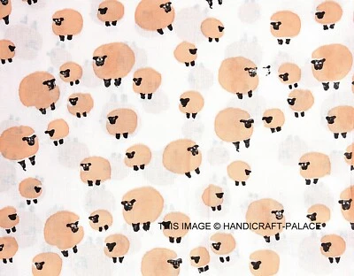 Indian Sheep 3 Yard Hand Block Print 100% Cotton Jaipuri Dress Fabric Craft* - Image 1 of 3