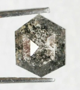 Hexagon Cut Diamond, Salt And Pepper Diamond, Natural Loose Diamond - Picture 1 of 11