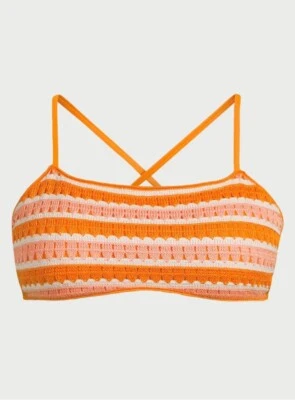 Top de bikini de natación No Boundaries crochet bralette naranja cáscara mediana (7-9) NUEVO lindo Foto 1 de 4