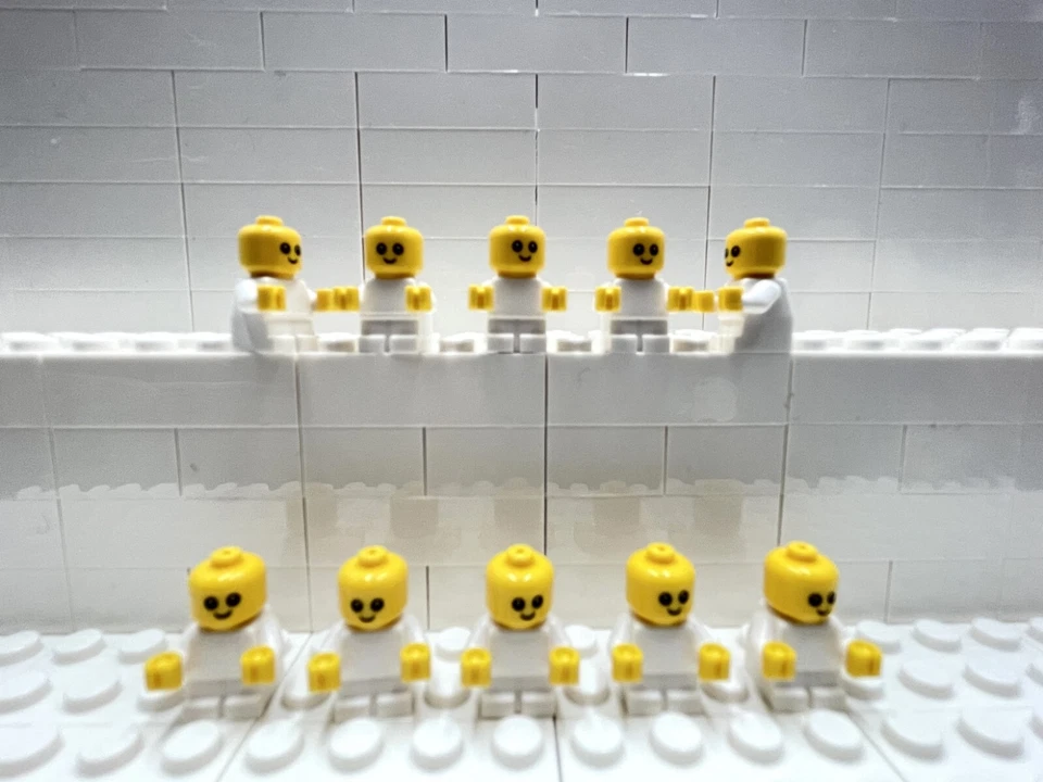 New LEGO®Minifigures Set of 10 Baby Infant Minifigure- White - Image 1 of 1