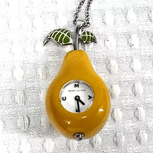 Marc Jacobs Yellow Pear Watch Necklace Vintage Chain 13" Needs Battery - Picture 1 of 8