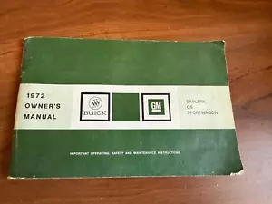 1972 Buick SKYLARK GS ORIGINAL Owners Manual Handbook Great Condition SHIPS FAST - Picture 1 of 5