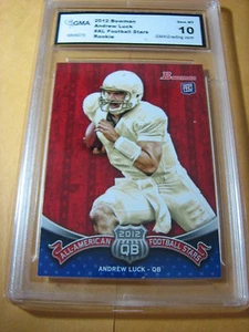 ANDREW LUCK COLTS 2012 BOWMAN ALL-AMERICAN FOOTBALL STARS ROOKIE RC AL GRADED 10 - Picture 1 of 1