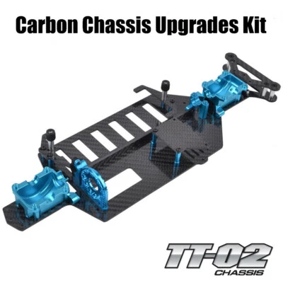 Carbon Chassis Kit for Tamiya TT02 TT-02RR TT-02SR TT02S TT-02D TT02R Upgrades - Image 1 of 4