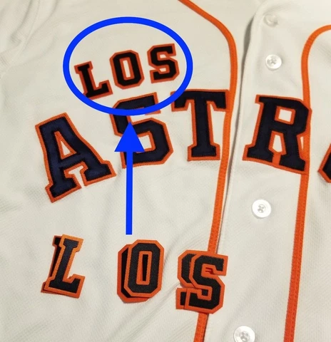 "LOS" Houston Astros White Jersey Number lettering kit Championship jersey patch Cover