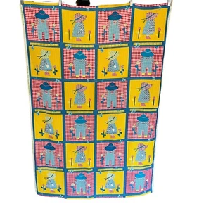 Vintage Waverly Fabric "Hoe Down" Country Cottage Farm 48"x67" Scotchgard Plus - Picture 1 of 10