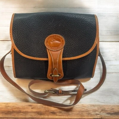 Vintage Dooney & Bourke All Weather Essex Black Pebbled Crossbody Handbag Purse - Image 1 of 4