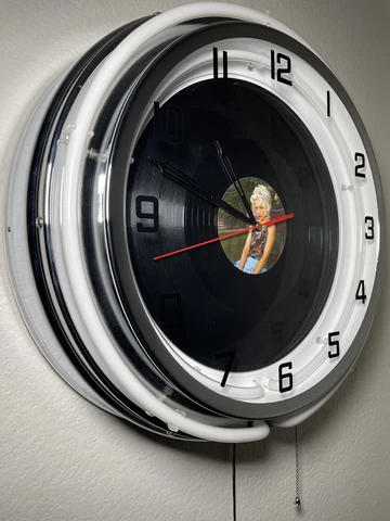 Gwen Stefani “Rich Girl” Vinyl Record Neon Clock Cover