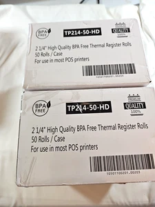2 boxes - 50 Rolls each, 2 1/4" x 50 Thermal Receipt Paper BPA Free = 100Rolls! - Picture 1 of 3