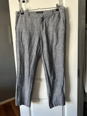 Banana Republic Hampton Pinstripe Linen Blend Pants Womens Size 6 - Image 1 of 4