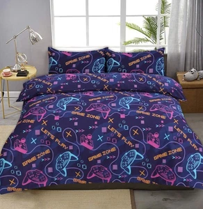 Game Zone Design Polycotton Bettbezug mit Kissenbezug Bezug Bettwäsche Set - Bild 1 von 3