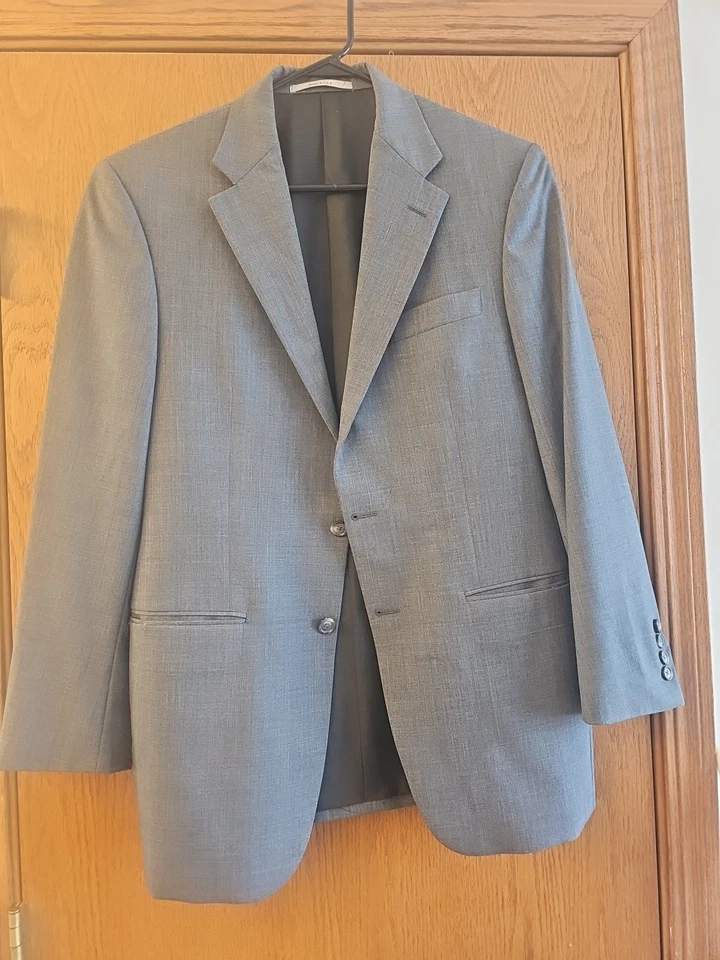 Hickey Freeman Men's Worsted Wool Sport Coat Blazer Gray Size 38R Made in USA - Image 1 of 4