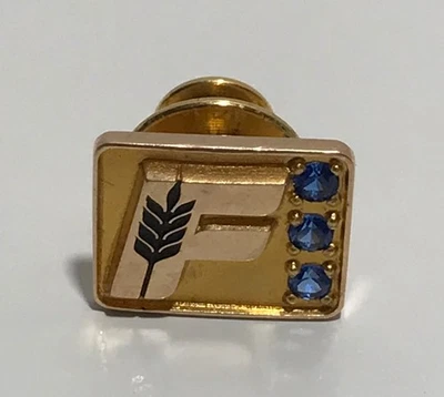 PIN TIE TACK VINTAGE 10K Oro Amarillo Azul Espinela "F" SERVICIO Foto 1 de 4