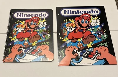Rare 1988 Vintage Nintendo Super Mario Bros Folder and Spiral Notebook Unused - Image 1 of 4