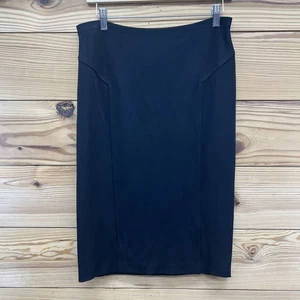 Ralph Lauren Black Label Pencil Skirt 6 Black Slink Travel Knit Knee Fitted B124 - Picture 1 of 11