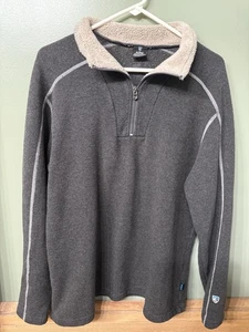 Pullover Kuhl de lana de alpaca tostado cuarto cremallera para hombre grande - Imagen 1 de 16