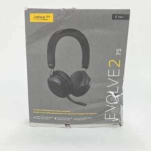 Jabra Evolve2 75 PC Wireless with 8-Microphone Tech Headset - Black, USB-C, UC - Picture 1 of 11