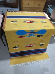 Navajo? Thunderbird Woven Wool Blanket Tapestry 43 x 69 - Picture 1 of 5