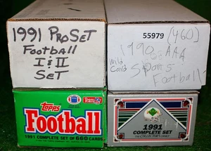 1991 Football Cards Complete Sets Topps Upper Deck ProSet AAA Wildcards Lot 4 NM - Picture 1 of 9