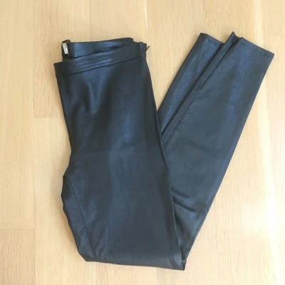 Leggings de couro de cordeiro Saint Laurent preta tamanho 38 - Imagem 1 de 4