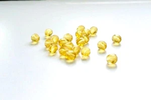100 Pcs 4mm Czech Fire Polished Faceted Glass Beads - LIGHT GOLDEN TOPAZ - Picture 1 of 3