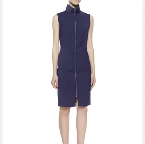 Pre-owned Women's L'AGENCE | Blue Mock Neck Zipper Dress in Sz.8 MSRP:$525 - Picture 1 of 7