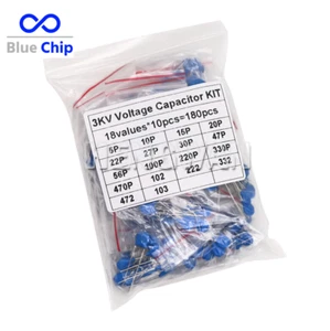 180pcs 3KV High Voltage Ceramic Capacitor Assortment Kit DIY 18Values X 10pcs - Picture 1 of 6