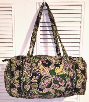 Bolso de Lona Vera Bradley Pequeño Gimnasio Viaje en Algodón Acolchado Verde Chelsea Foto 1 de 4