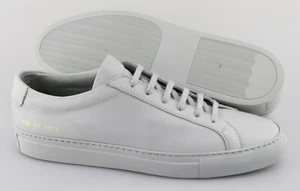 Men's COMMON PROJECTS 'Achilles' Gray Leather Sneakers Size US 9 EUR 42 - Picture 1 of 6