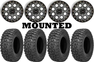 Kit 4 Sedona Trail Saw 2.0 Tires 28x10-14 on System 3 SB-7 Beadlock Gray HP1K - Picture 1 of 5
