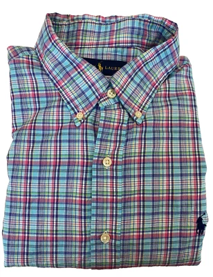 Ralph Lauren Button Front Shirt Men's XL Plaid 100% Cotton - Image 1 of 4