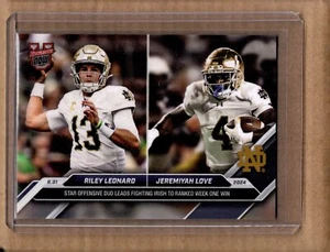 2024 Topps Now Bowman U FB 6 Riley Leonard Jeremiyah Love Notre Dame *IN HAND* - Picture 1 of 3