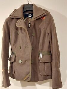 Superdry Women's Olive Brown Coat Size S,Chest 32",Used Vgc